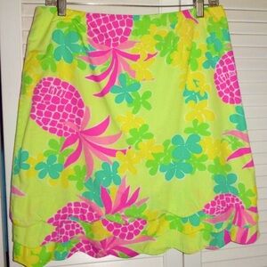 Vintage White tag Lilly Pulitzer Pineapple skirt sz 8